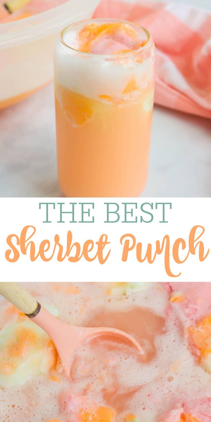 Punch Recipes With Sherbet, Orange Sherbet Punch, Sorbet Punch, Orange Punch Recipes, Best Punch Recipe, Sherbet Punch Recipes, Easy Party Punch, Sherbet Punch, Orange Punch