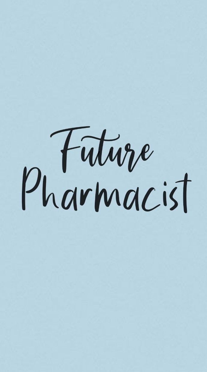 the words future pharmacist written in black ink on a blue paper background