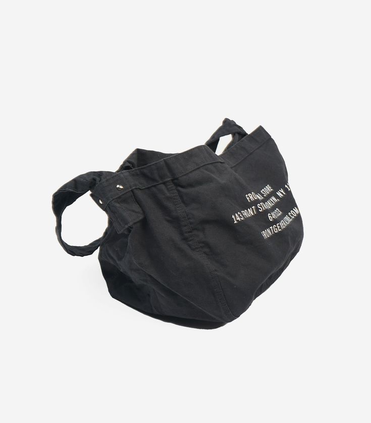 100% Cotton Made in USA Exclusive at Front General Store SizeW23” x H12.5” x D9” Strap 32” Large Black Bag With Top Carry Handle, Large Black Satchel With Top Carry Handle, Large Black Everyday Satchel, Large Black Satchel For Travel, Black Canvas Hobo Bag, Black Canvas Hobo Tote Bag, Black Hobo Canvas Bag For Daily Use, Large Black Shoulder Bag With Removable Pouch, Black Hobo Satchel For On-the-go