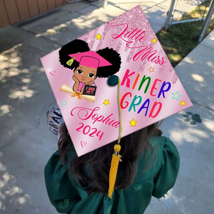 Personalized Black Kid Graduation Cap Topper, Kindergarten Nailed It Cap Topper, Custom Grad Topper for African American Kids, Class of 2024 - Etsy Kindergarten Cap And Gown, Kids Graduation, Graduation Cap Toppers, Graduation Caps, Kids Class, Cap And Gown, Grad Cap, Class Of 2024, Nailed It