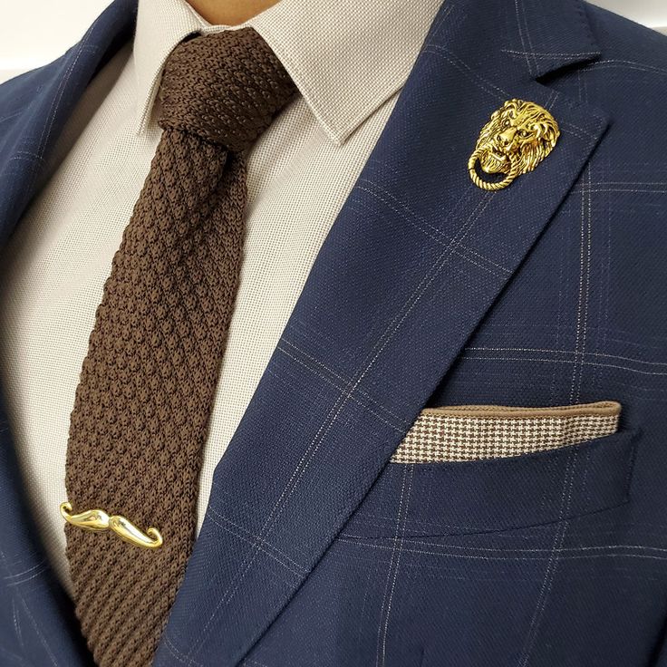 Blue Suit Brown Tie, Classic Ties With Pocket Square As Gift, Classic Ties With Pocket Square For Gift, Dapper Ties With Pocket Square For Black Tie Events, Classic Pocket Square For Gift, Dapper Ties With Pocket Square, Brown Suit And Tie Accessories With Pocket Square, Big Boys Fashion, Blue Sports Jacket