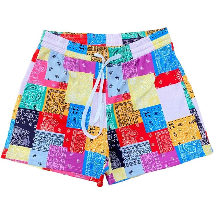 Buy Women's Summer Patchwork Print Casual Fashion Beach Shorts Stretch Beach Pants Denim Shorts Women Distressed Short Suit Set for Women Short Socks for Women Softball Sliding Shorts Women Women Shorts at Walmart.com Trendy Patchwork Shorts For Summer, Colorful Summer Beach Shorts, Fun Multicolor Beach Shorts, Multicolor Beachy Shorts, Loose Beach Pants, Multicolor Summer Bottoms With Built-in Shorts, Women Softball, Bandana Shorts, Bandana Quilt