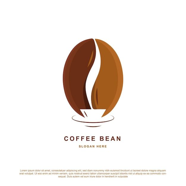 coffee bean logo on white background