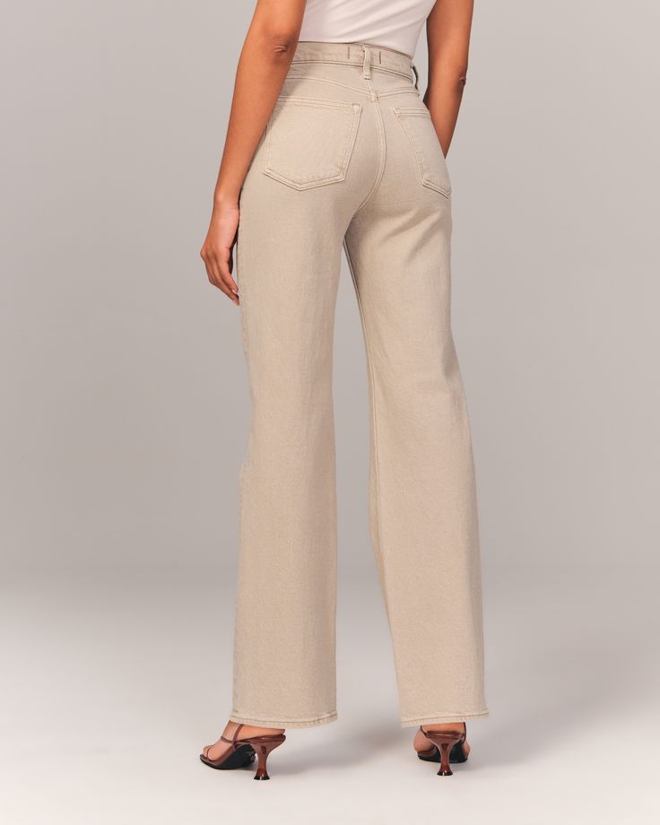 On-trend 90's-style high rise relaxed jeans, that are slim at the top with a wider leg shape, featuring a full-length leg, oat wash and clean hem. Spring High Rise Mom Jeans, Beige Casual Flare Jeans With Five Pockets, Casual Beige Flare Jeans With Five Pockets, Casual Beige Flare Jeans, Beige Relaxed Fit Flare Jeans, Beige Wide Leg Flare Jeans For Fall, Beige Relaxed Fit Flare Jeans For Spring, Casual Beige Flare Jeans For Summer, Wide Leg Flare Jeans In Beige With Five Pockets