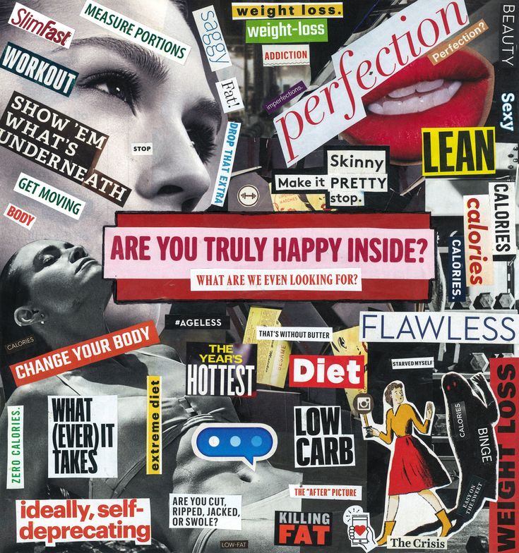 a collage of magazine covers with words and pictures all over the place that says, are you truly happy inside?