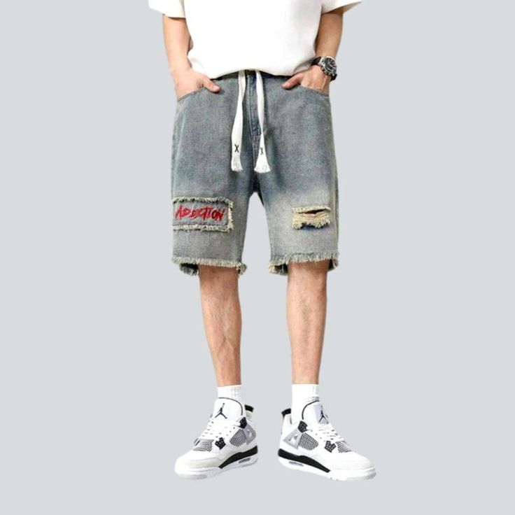 Take your city trend to a whole new level with our 2023 Summer Collection Contrast Overlapped Ripped Denim Shorts. Showcasing a mid-rise fit. zipper & button closure. and slouchy silhouette. these shorts bring together vintage allure and couture fashion. making them perfect for any occasion. Key Features: Retro & Contemporary: The perfect blend of vintage allure and today's spirited vogue pulse. Mid-Waist Fit: Showcase sun-kissed skin and radiant confidence with a flattering mid-waistline shape. Ripped Bottoms For Streetwear In Summer, Casual Ripped Cotton Jean Shorts, Ripped Relaxed Fit Casual Shorts, Casual Ripped Jean Shorts With Relaxed Fit, Ripped Denim Shorts For Streetwear, Spring Ripped Jean Shorts For Streetwear, Casual Distressed Shorts For Streetwear, Trendy Ripped Shorts For Streetwear, Spring Distressed Shorts For Streetwear