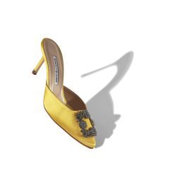 Elegant Gold Mules With Buckle Closure, Glamorous Evening Mules With 4-inch Heel, Evening Mules With Buckle Closure And Square Toe, Party Mules With Buckle Closure And Square Toe, Luxury Formal Mules With Buckle Closure, Evening Mules With 4-inch Heel And Square Toe, Elegant Silver Mules With Padded Heel, Square Toe Mules With 4-inch Heel For Evening, Evening Mules With Heel Strap And Square Toe