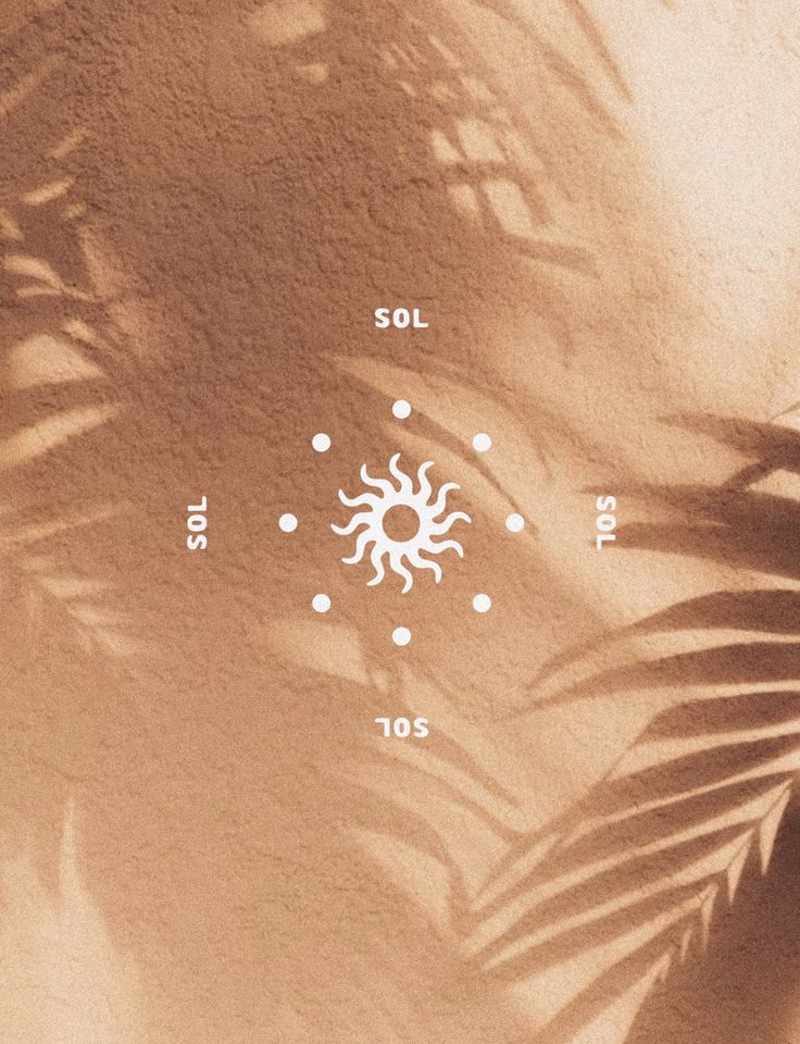 the shadow of a palm tree leaves on a wall with numbers and symbols in it