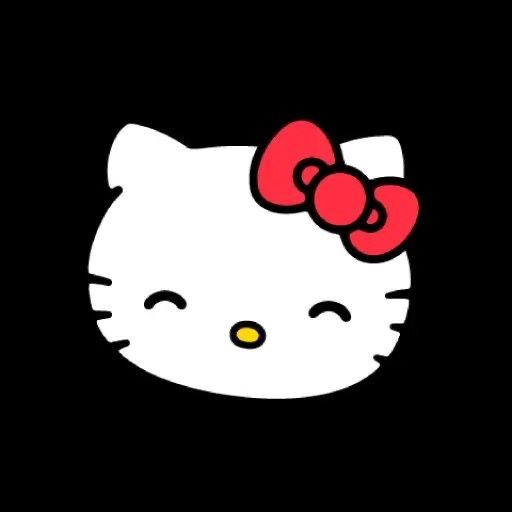 an image of a hello kitty face on a black background