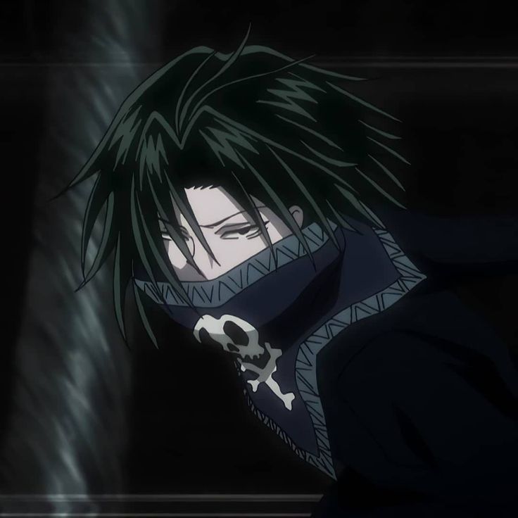 an anime character with black hair wearing a hoodie and holding a skull in his hand