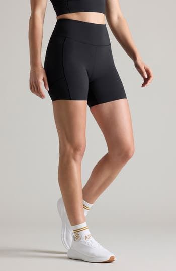 Sporty shorts made from CosmicKnit four-way-stretch fabric hold you in during activities, but are comfortable enough for kicking back and relaxing. 6" inseam; 16" leg opening; 11" front rise; 13 1/2" back rise (size Medium) Four-way-stretch fabric Drop-in pockets GoldFusion™ antimicrobial technology with gold nanoparticles is engineered to inhibit the growth of odor-causing germs and remains 99.9% effective for the lifetime of the garment 81% nylon, 19% spandex Machine wash, tumble dry Imported Pocket Bike, Sporty Shorts, Platform Slippers, Kick Backs, Kids Sandals, Designer Clothes For Men, Modern Outfits, Hold You, Women's Summer Fashion