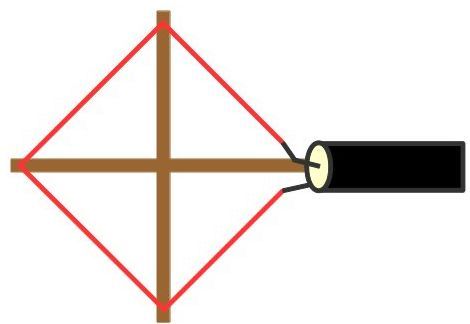 an arrow is being drawn on the side of a cross