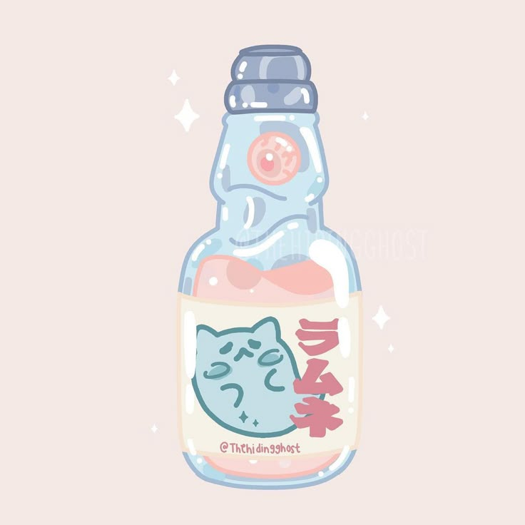 a bottle with an image of a cat in it