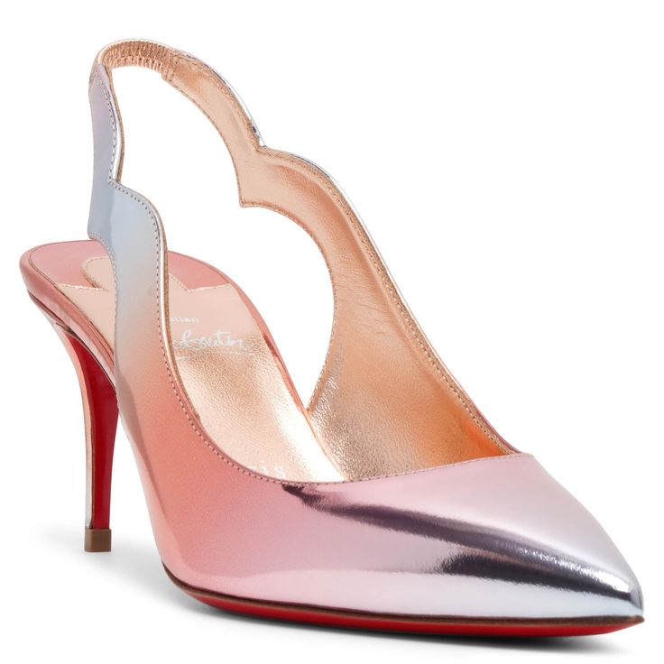 Metallic patent leather slingback pumps from Christian Louboutin. The Hot Chick slingback pumps are set on a 70mm heel, with a pointed open toe along with an arch detail at the side.Signature red leather soleTrue to sizeMade in Italy The Hot Chick, Louboutin Heels, Christian Louboutin Heels, Red Lacquer, Slingbacks, Slingback Pump, Leather Care, Red Leather, Patent Leather