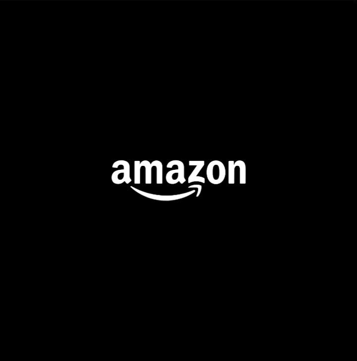 an amazon logo on a black background with the amazon company's name in white