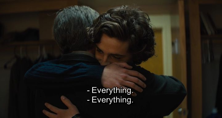 two men hugging each other with the caption everything is everything, everything is everything