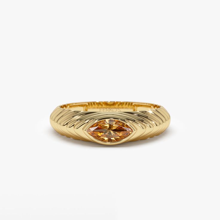 14k Marquise Shape Citrine Beveled Ring 14K Gold Ferkos Fine Jewelry Luxury Faceted Yellow Gold Rings, November Birth Stone Rings, Luxury Gold Marquise Signet Ring, Beveled Ring, Citrine Ring Engagement, November Birthstone Ring, Slouch Socks, Marquise Ring, Gold Armband