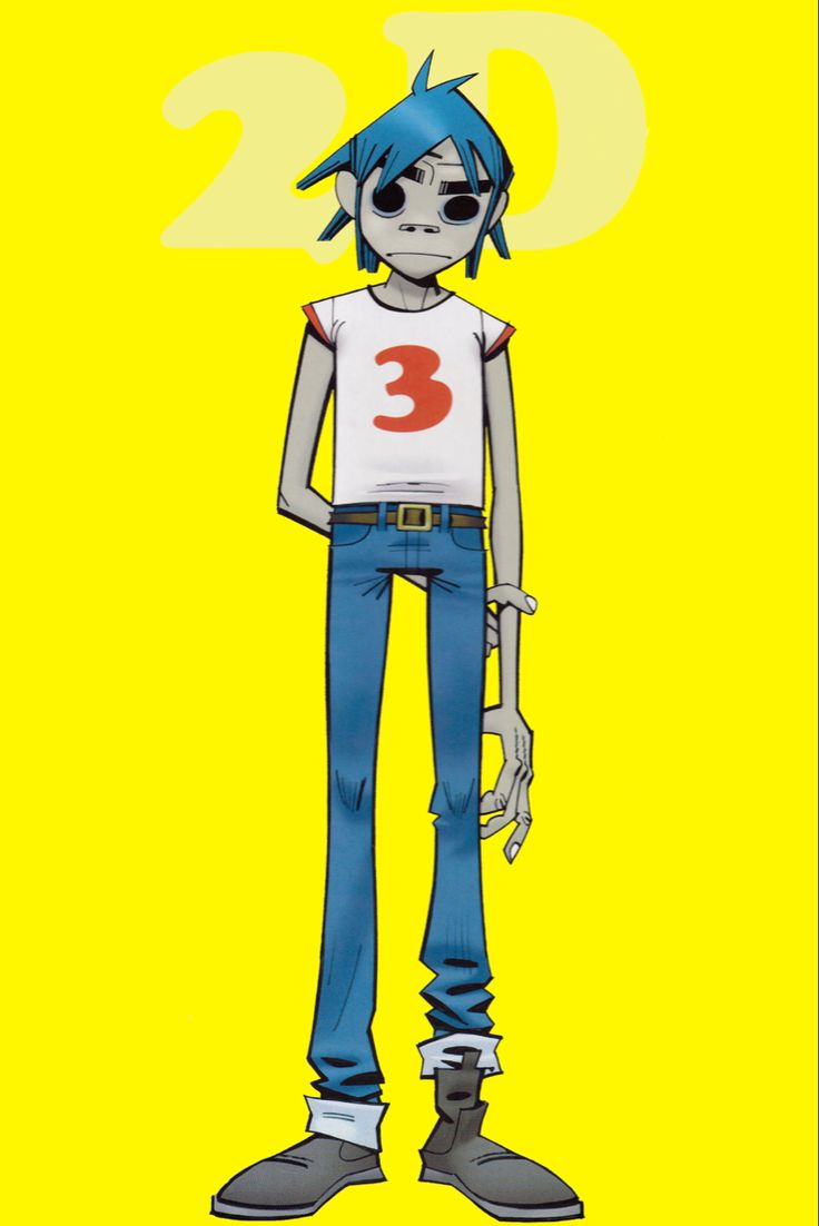 an image of a cartoon character standing in front of a yellow background with the number three on it