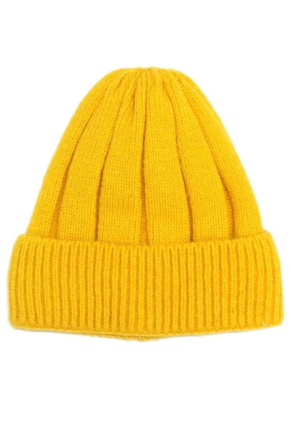 Solid color folded warm beanie. Made of 100% acrylic. Warm Solid Color Beanie One Size, Warm One Size Beanie Cap, Warm One-size Beanie Cap, Solid Warm One-size Beanie, Warm Acrylic Beanie, Solid Warm Wool Beanie, Acrylic Beanie For Cold Weather, Fall Acrylic Beanie, Warm Solid Acrylic Hat