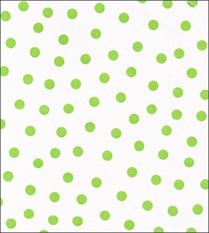 green polka dots on white background