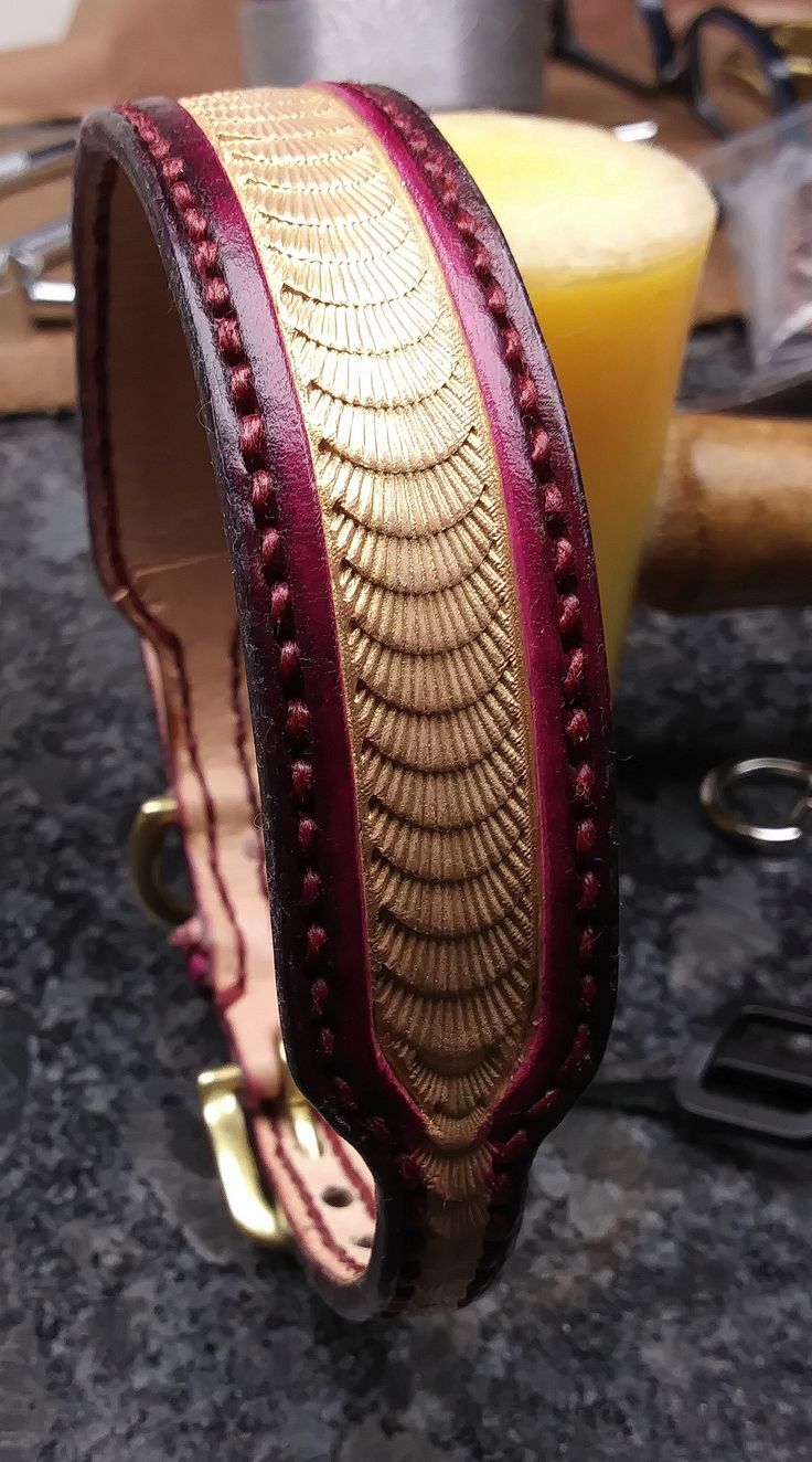 a close up of a bracelet on a table