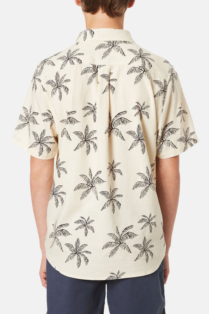 The Mai Tai Shirt features a custom palm print atop a breathable cotton/linen button-up woven shirt. 60% cotton / 40% viscose blend Allover palm print Pocket at left chest Garment washed Clean-finished interior Model is 5'4, 110lbs and wears a size L Interior Model, Mai Tai, Palm Print, Steel Blue, Cotton Linen, White Vintage, Button Up, Mens Shirts, Size Medium