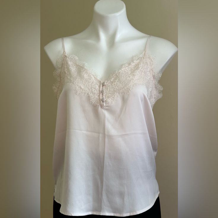 Abercrombie And Fitch Nwt White/Soft Pink Chemises Lace Sheer 3 Fabric Buttons Sz M Measurements Armpit To Armpit Is 18 Inches Length Is 21 Inches New To Poshmark? Sign Up Using Code Word:Midsiekac For $10. Off 1st Purchase! Feminine Camisole For Daywear, Pink Delicate Lace Top For Spring, Pink Delicate Lace Tops For Spring, Elegant Pink Camisole For Daywear, Feminine Cami Sleep Top, Feminine Lace Trim Sleep Tops, Feminine Lace Tops For Loungewear, Fitted Feminine Tops For Sleep, Pink Sleep Top With Lace Trim