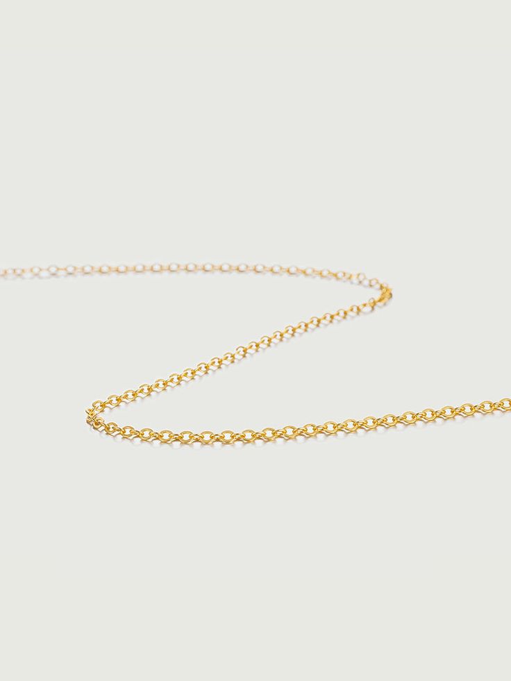 Its minimalist aesthetic allows it to effortlessly complement various styles. Whether worn alone as a chic statement piece or layered with other necklaces for a trendy, stacked look, this necklace is sure to make a stylish impact. Its versatility makes it a perfect gift for yourself or someone special, a symbol of refined taste and contemporary fashion. Details Recycled Silver: 18ct gold Vermeil Length: 41cm/16" Width: 2mm Chic Charm Necklaces With Delicate Chain For Gift, Everyday Double Chain Choker Charm Necklaces, Elegant Double Chain Charm Necklace With Round Pendant, Everyday Double Chain Choker Charm Necklace, Elegant Everyday Double Chain Charm Necklaces, Elegant Round Pendant Charm Necklace With Double Chain, Everyday Layered Link Chain Necklace, Elegant Everyday Charm Necklace With Double Chain, Elegant Charm Necklace With Delicate Chain For Everyday