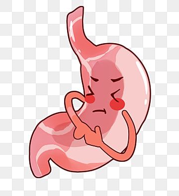 a cartoon stomach with an upset look on it's face, transparent background png