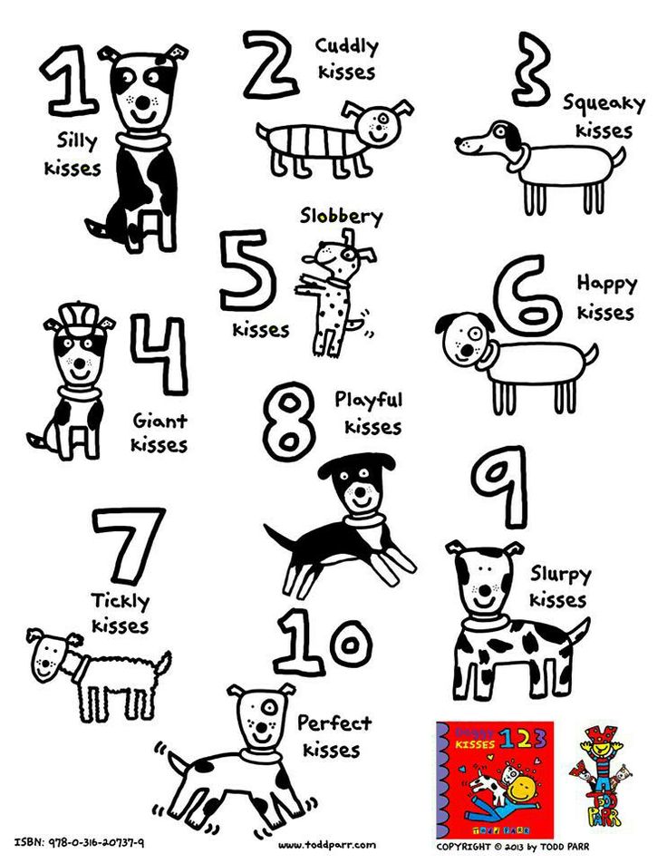 the numbers for dogs are shown in black and white, with an image of them