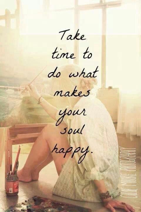 a woman sitting on top of a wooden floor next to a window with the words take time to do what makes your soul happy