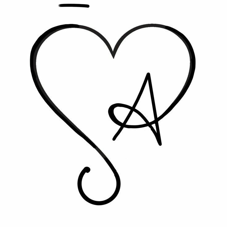 a heart with the letter a inside it