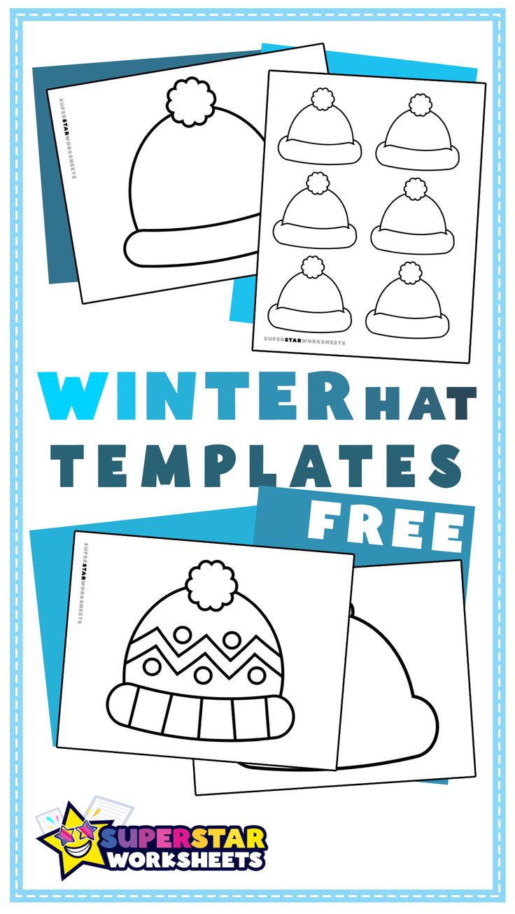 winter hat templates for kids to color and cut out with the text, free