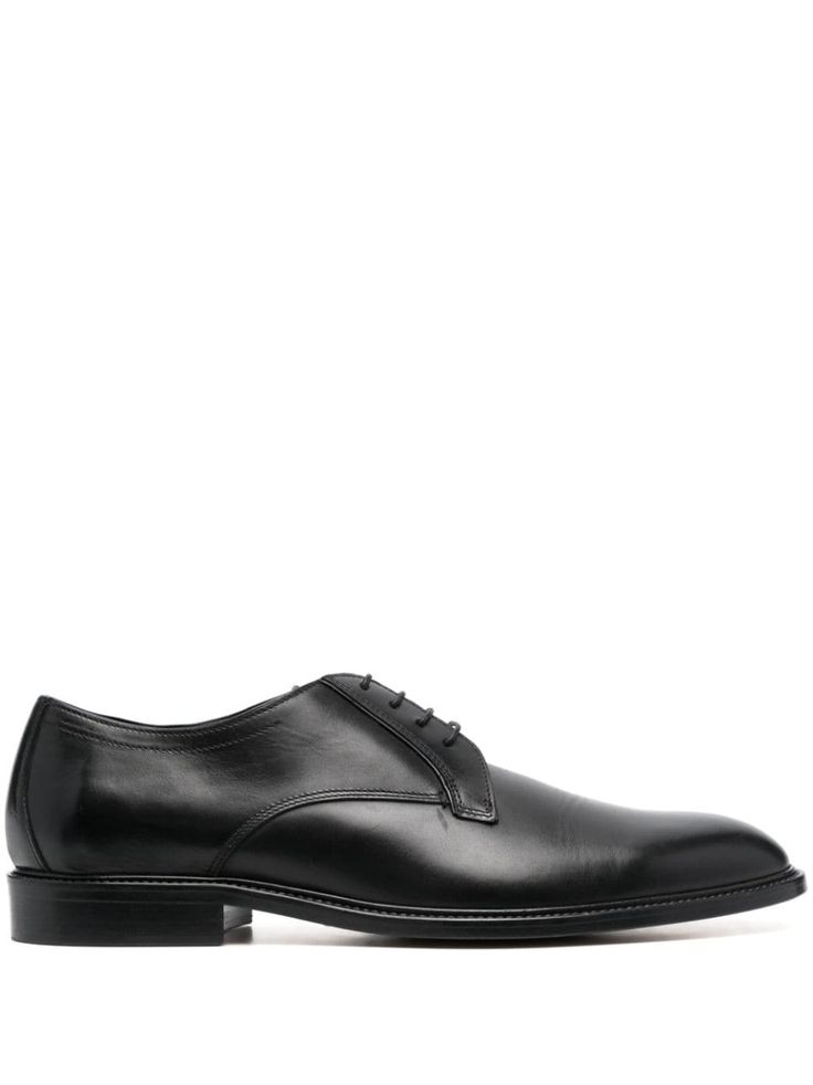 black calf leather almond toe front lace-up fastening branded insole leather sole Sergio Rossi, Derby Shoes, Shoes Black, Lace Front, Calf Leather, Black Shoes, Derby, Almond, Lace Up