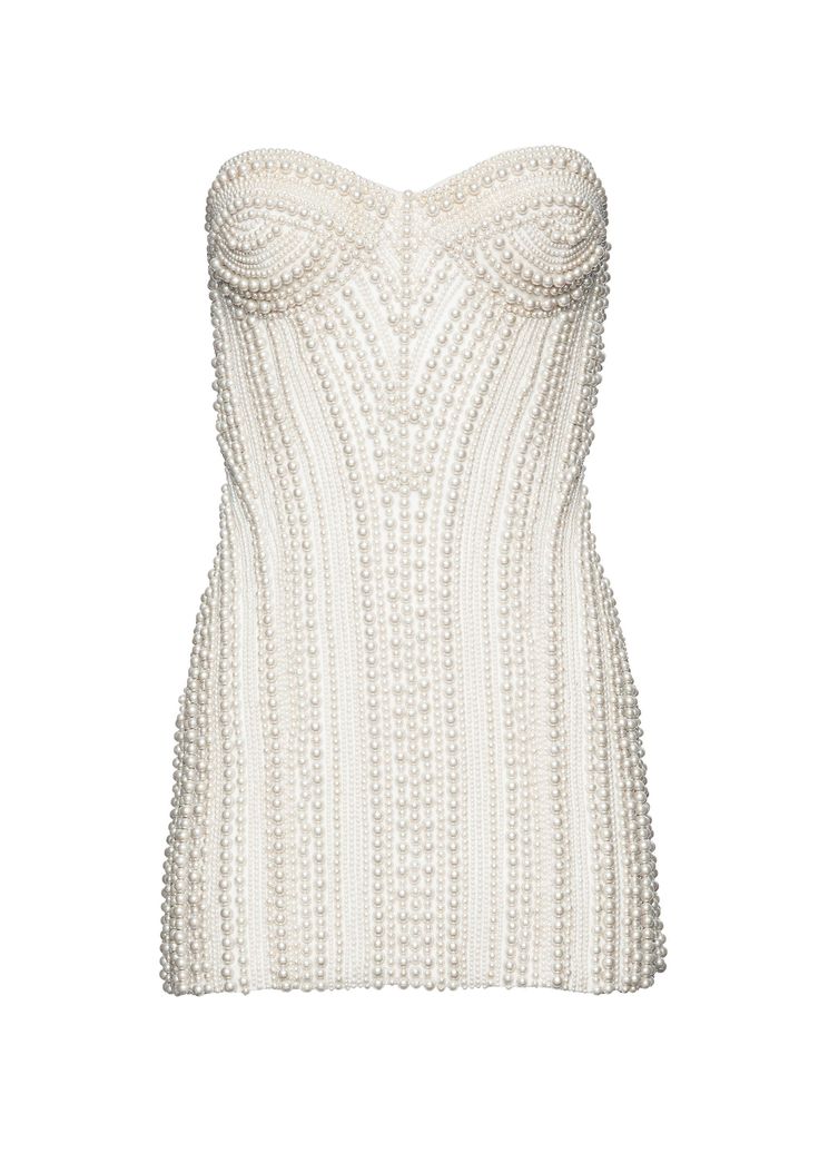 Stand out in our Deema Dress. This strapless mini dress features a semi-sweetheart neckline and pearl-lined silhouette. HANDMADE 100% Polyester Made in India Pearl Dress, Beautiful Shorts, Jonathan Adler, Hoco Dresses, Short Wedding Dress, Strapless Mini Dress, David Yurman, Lady Dior, Dance Dresses