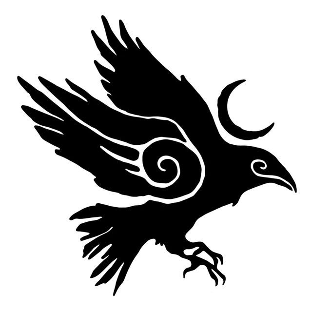 a black and white drawing of a bird with its wings spread out to the side