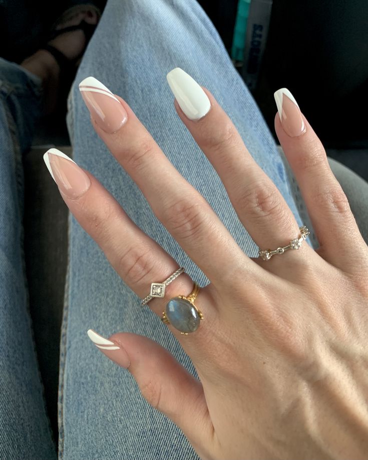 French Tip Nails Triangle, Pointy French Tip, Pointy French Tip Nails, Tip Acrylics, White Tip Acrylic Nails, Triangle Nails, French Tip Acrylics, White Tip Nails, White Acrylic Nails