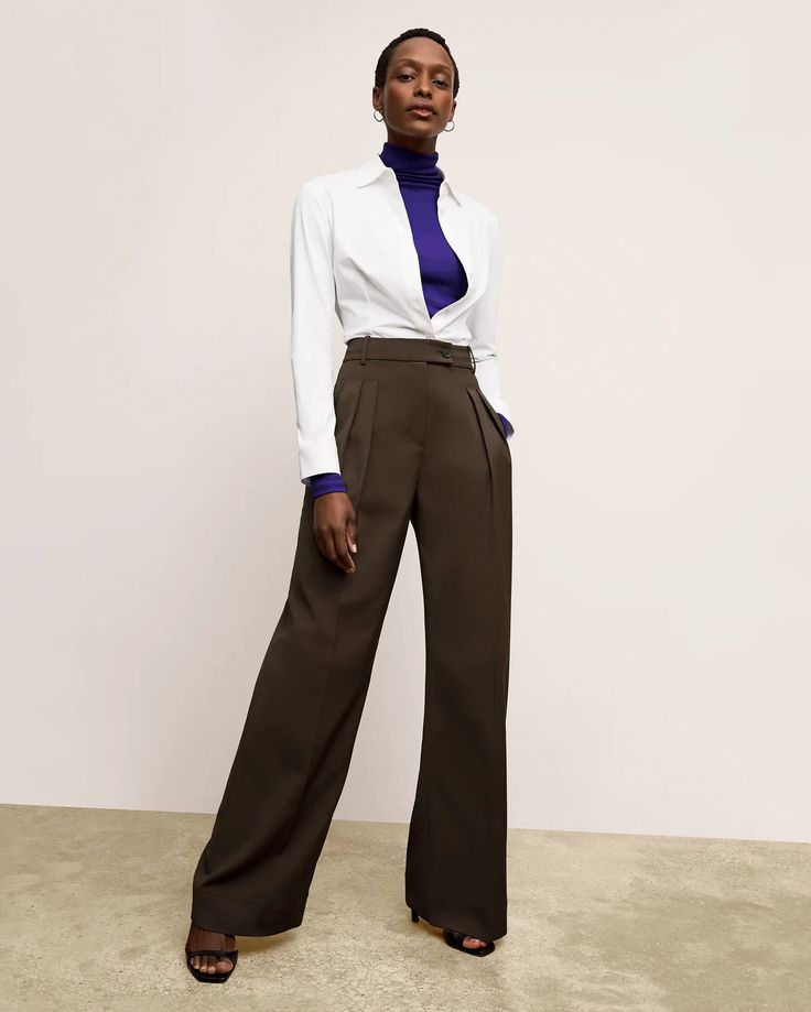 Bia Pant - Air Twill :: Date – M.M.LaFleur Bryant Park Nyc, Nyc Park, Bryant Park, Pre Fall Collection, Japanese Cotton, Best Black, Wide Legs, Feel It, Princess Seam