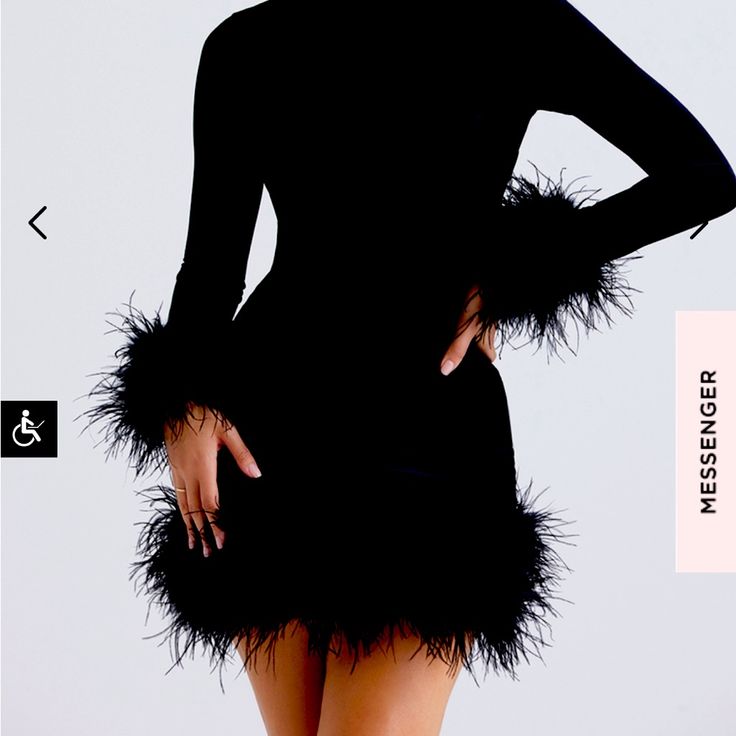 Bought An Xsmall And Needed A Small. Only Had 30 Days To Send Back And Missed The Time. Never Been Worn. Brand New. Still In A Nice Gift Box. On The Website For $269. Just Trying To Get As Much Money Back As Possible. [Price Firm] Black Dress With Fur At The Bottom, Bday Dresses Winter, Black Velvet Dress Short Formal, Fur Neck Dress, Feather Dress Short Black, Pretty Little Thing Birthday Dresses, Black Faux Dress, Old Hollywood Glam Short Dresses, Old Hollywood Glamour Short Dress