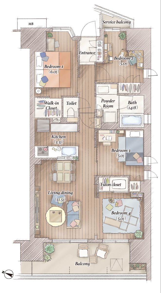 the floor plan for a small apartment