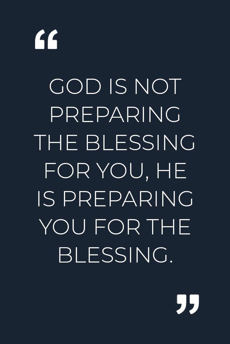 a black and white quote with the words, god is not preparing the blessing for you, he is preparing you for the blessing