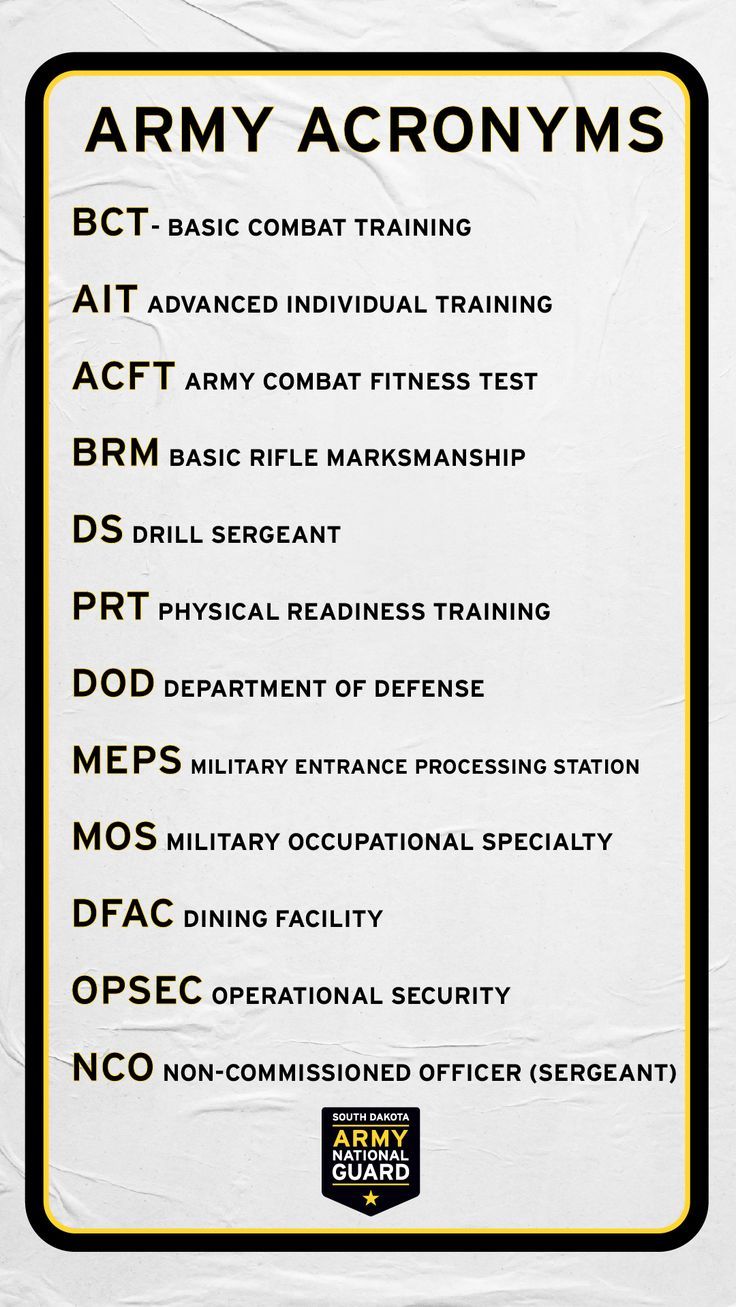 an army acronyms sign with instructions on how to use it