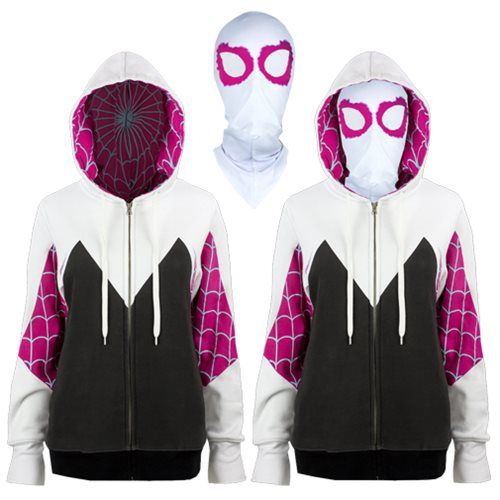 spider - man into the spider verse cosplay costume hoodie and mask set