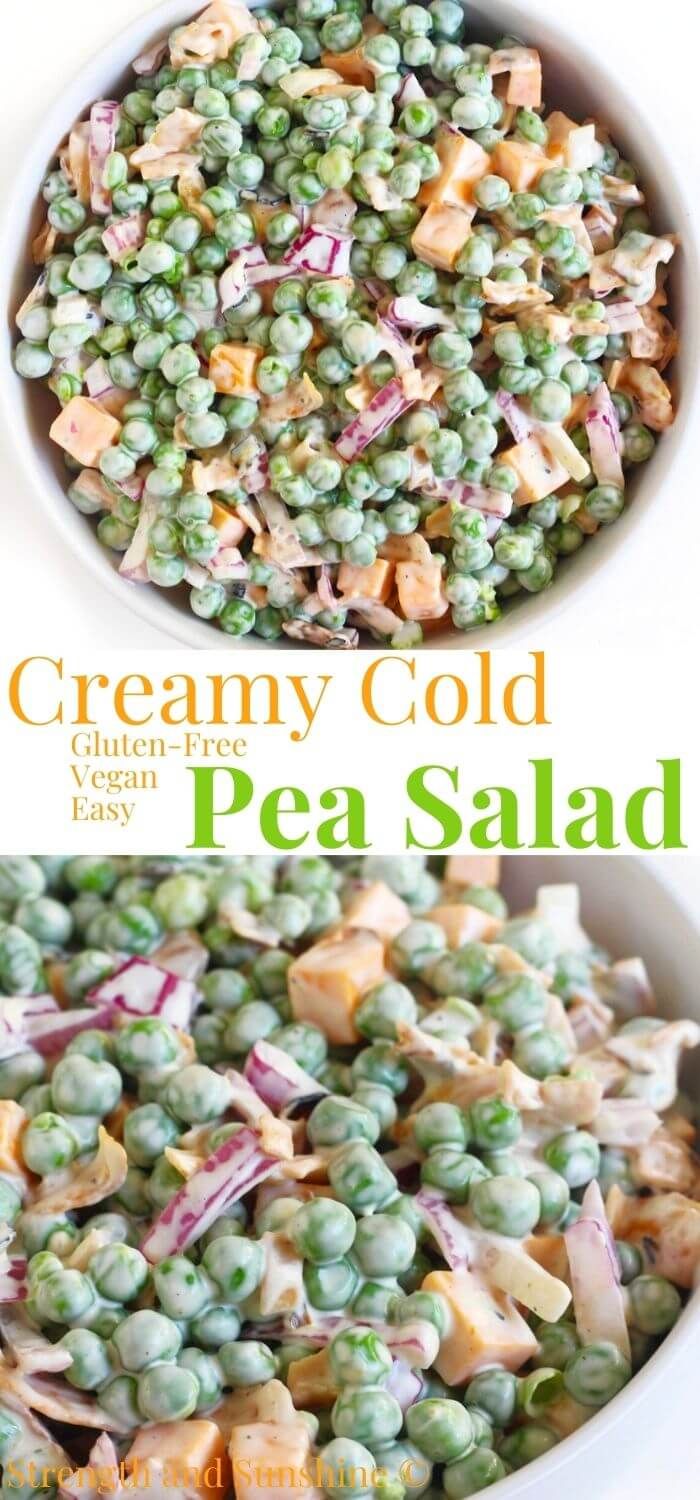 this creamy cold pea salad is the perfect side dish for any meal