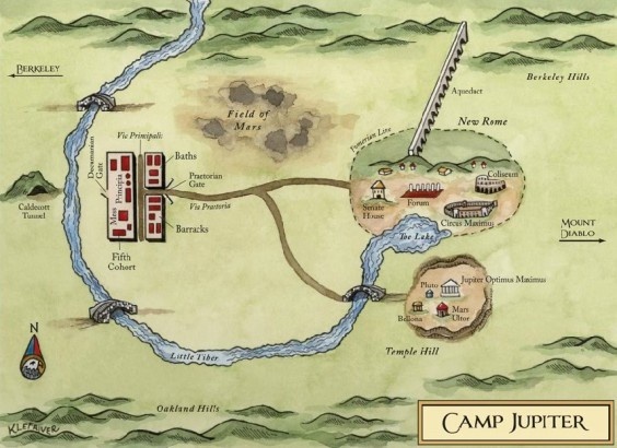 a map showing the location of camp potter's camps and its surrounding area, as well as other places