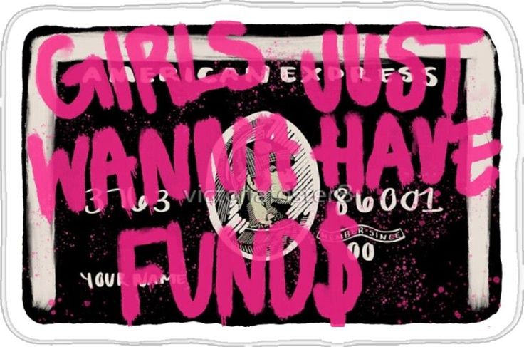 a pink and black poster with the words girls just want to have fun