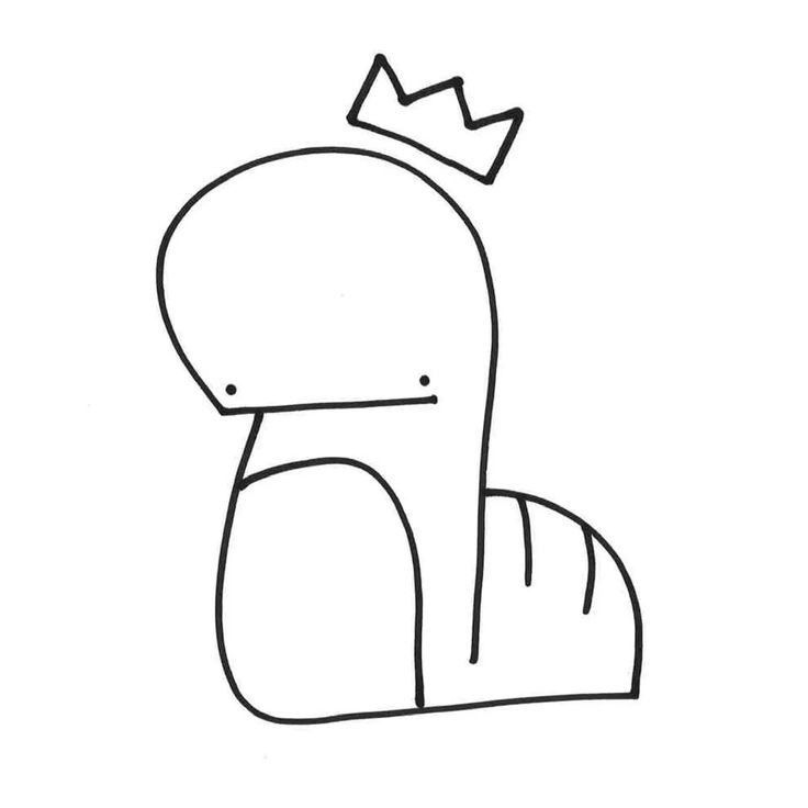 a drawing of a person with a crown on their head