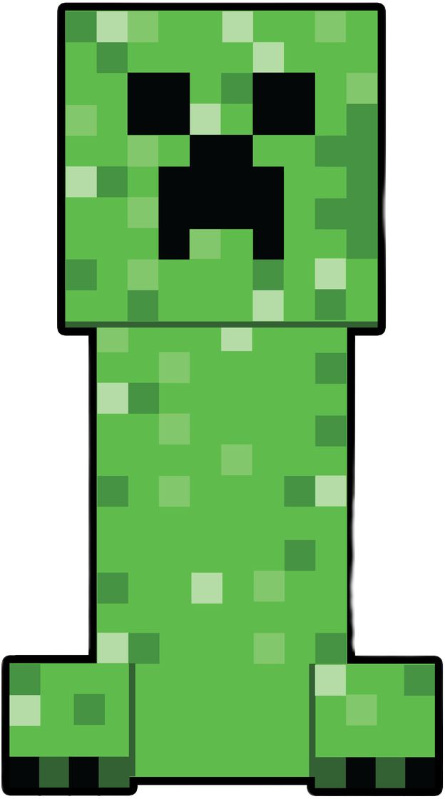 a green minecraft creepy face with black eyes and no head, sitting in front of a white background