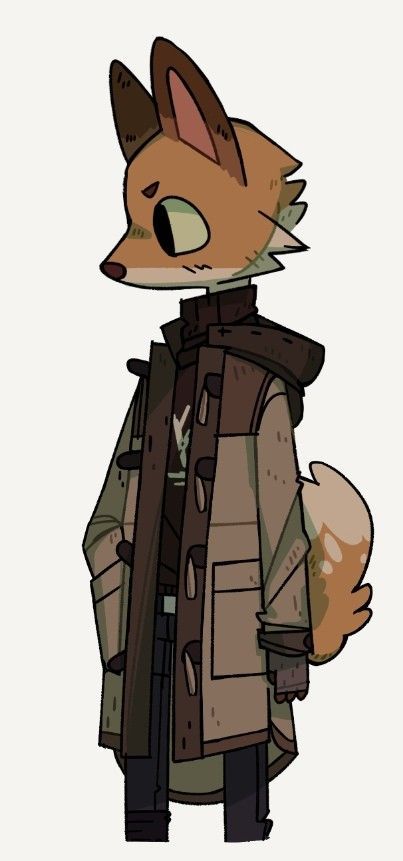 a drawing of a fox wearing a coat