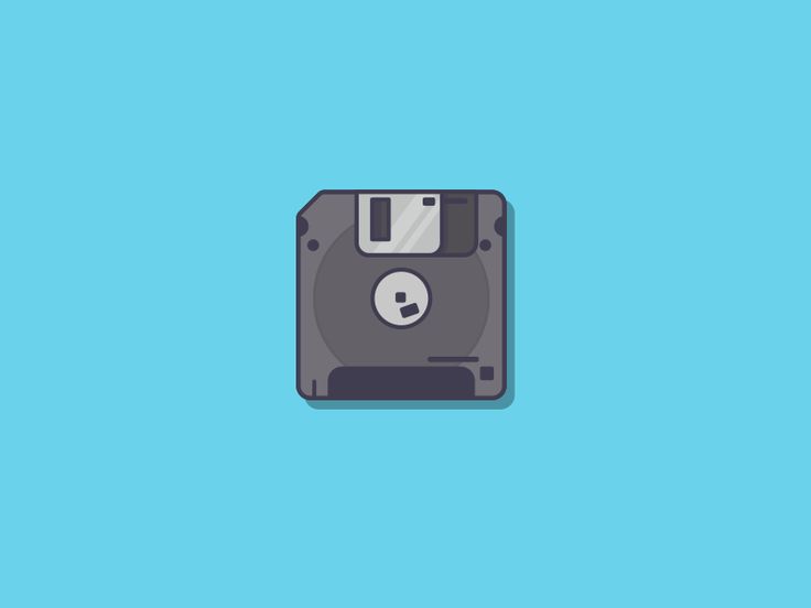 an old floppy disk with a skull on the front and bottom, sitting against a blue background